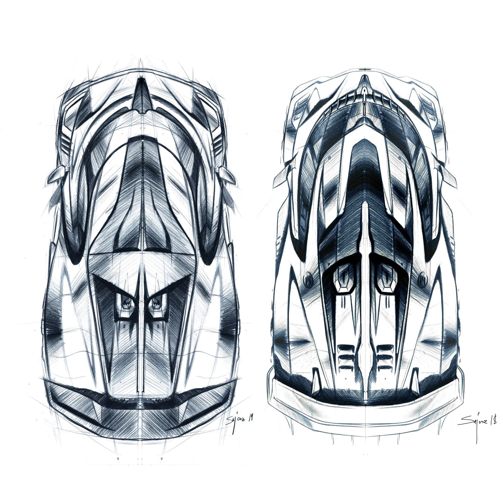 Bugatti Divo design sketch.