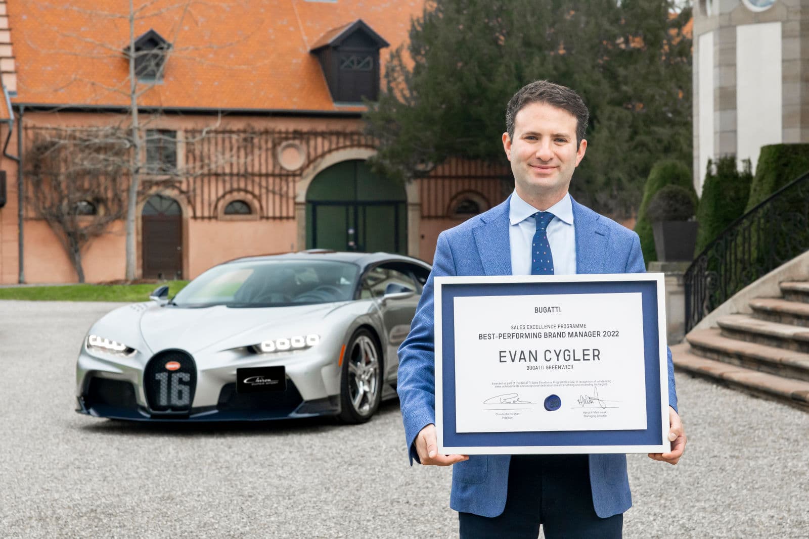 Evan Cygler of Bugatti Greenwich wins Bugatti Sales Excellence