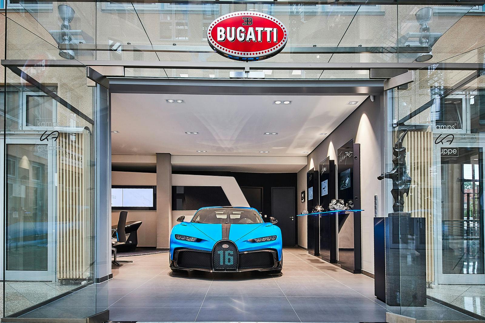 The Bugatti Chiron Pur Sport in the Bugatti Hamburg Showroom.