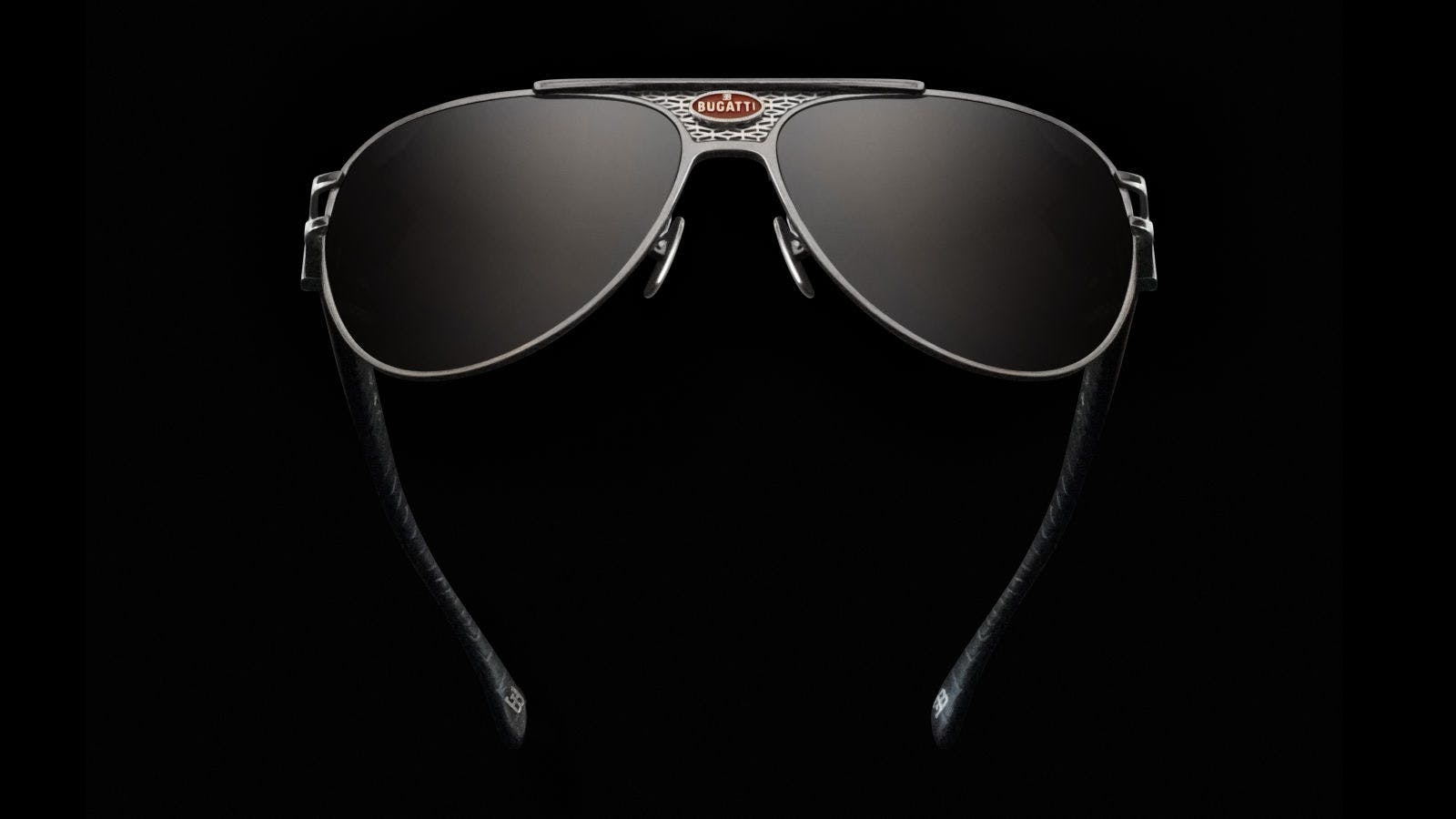 11. 925 Sterling Silver and Embossed Leather Temples, Bugatti Eyewear Collection One.