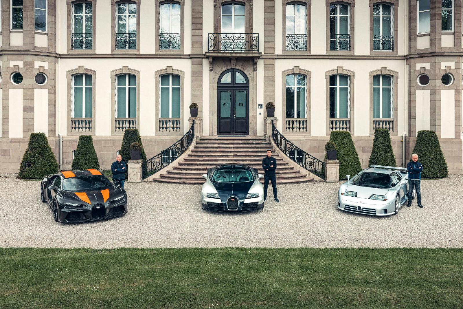 Trois protagonistes Bugatti avec chacun « leur » modèle Super Sport.