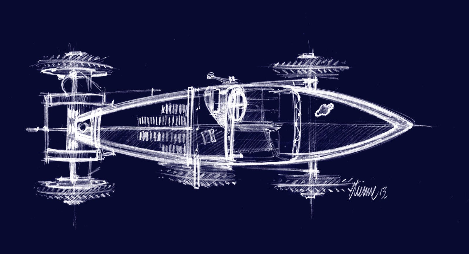 Bugatti Type 35 sketch, 2013