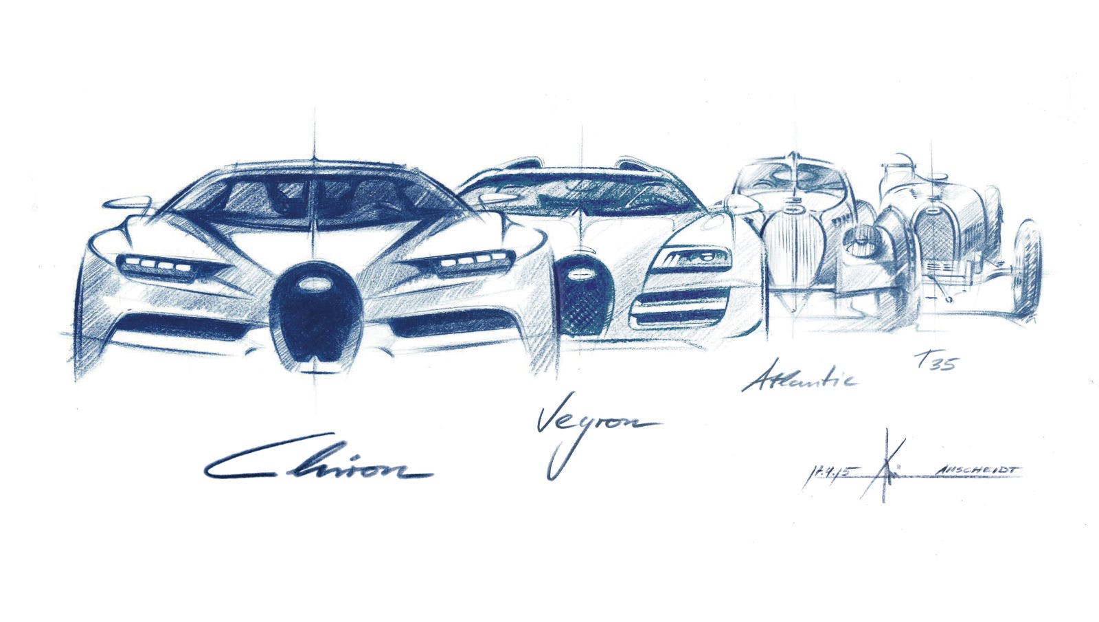 Évolution de la grille de calandre iconique de Bugatti