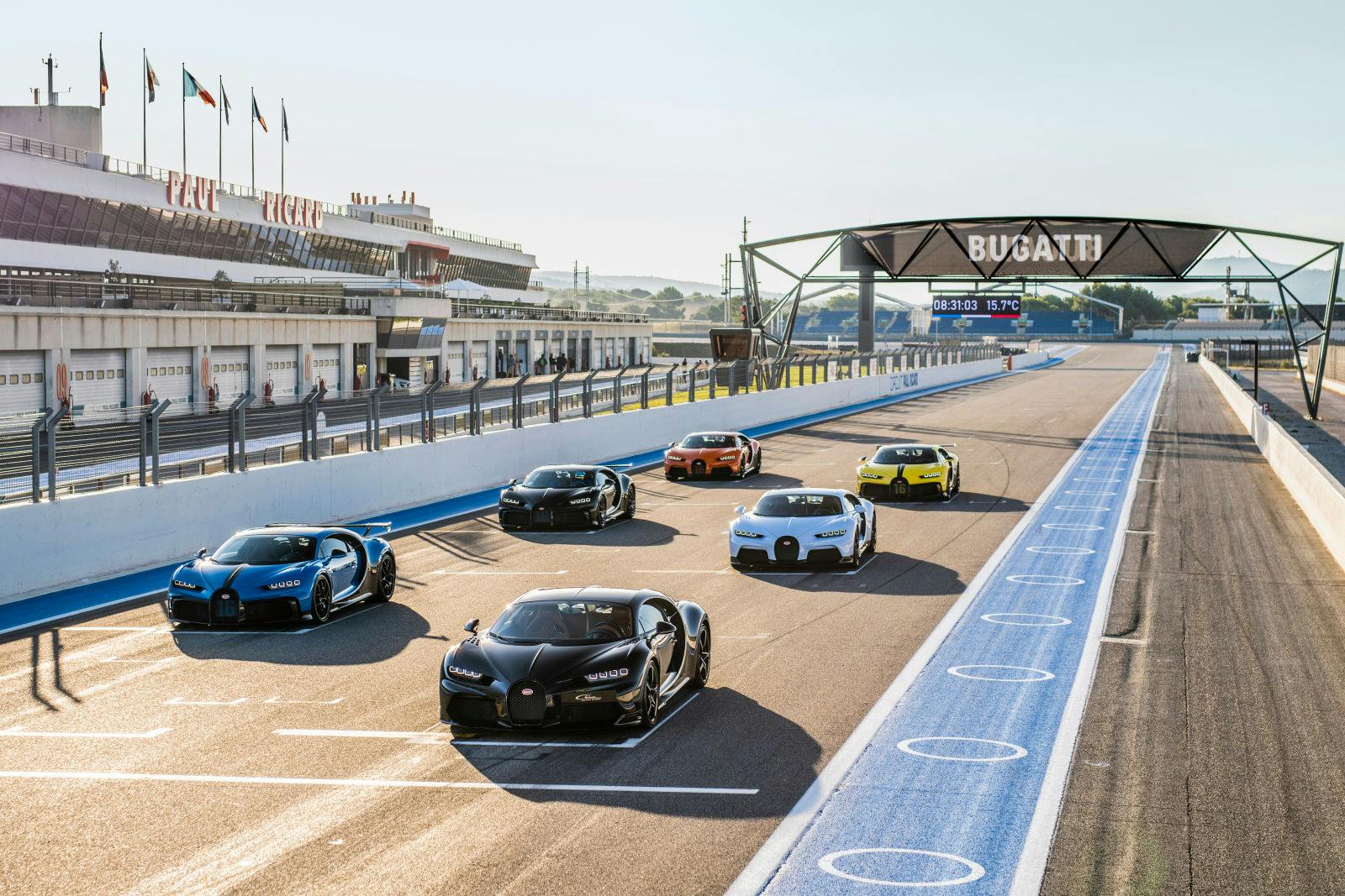 Das gesamte Leistungsspektrum von Bugatti auf dem Circuit Paul Ricard.