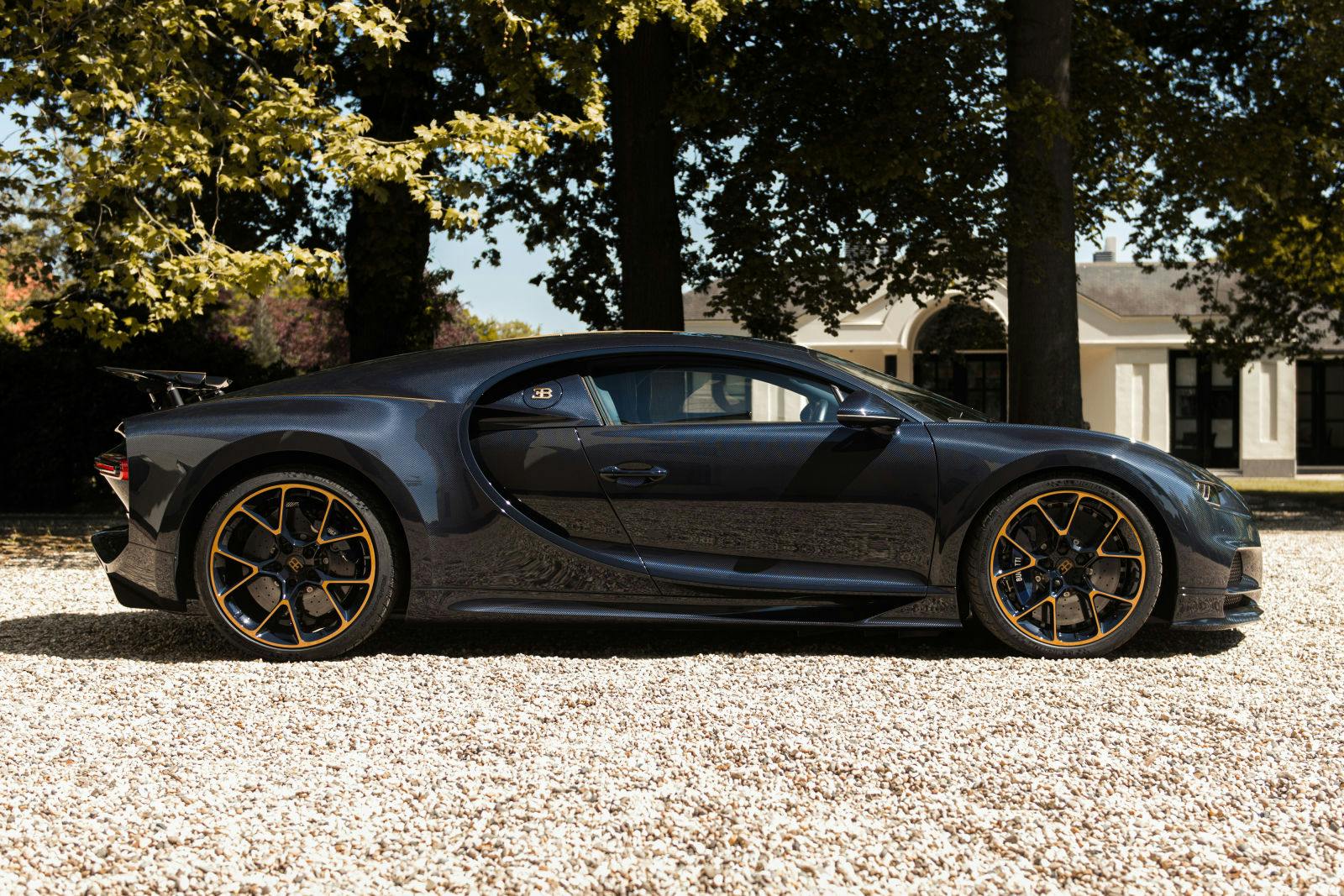 Mit dem Bugatti Chiron L’Ébé erhält der Chiron erstmals Zierteile aus 24-karätigem Gold.