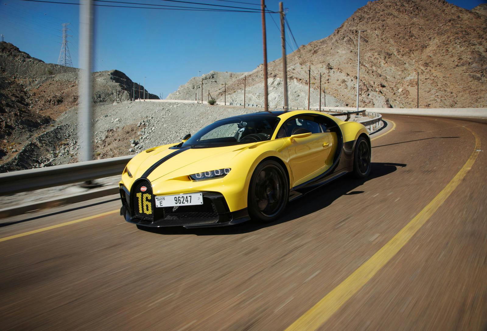 The most agile member of the Chiron family demonstrates its skills on the winding roads around Hatta.