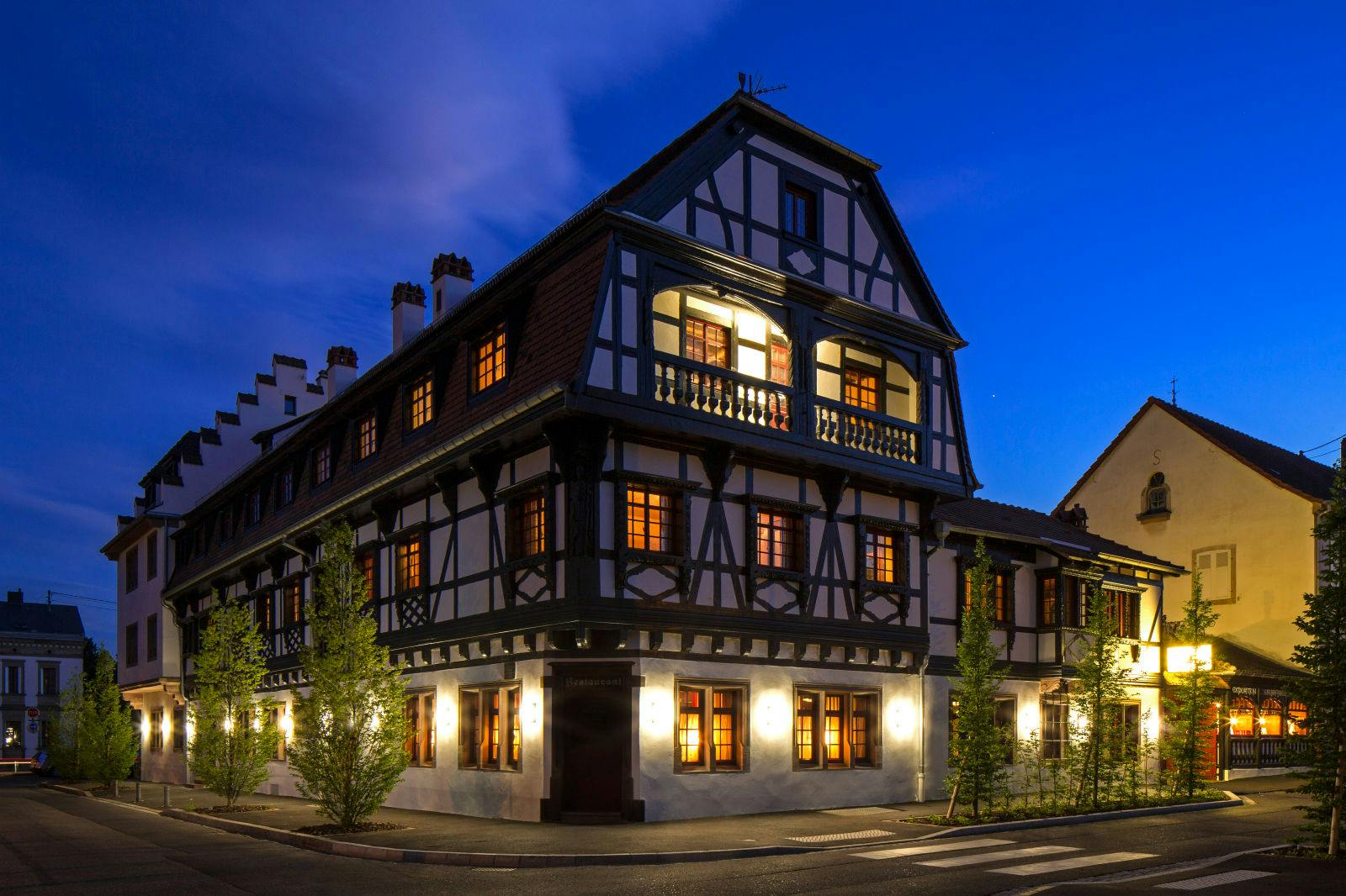 Das Zwei-Sterne-Restaurant „La Fourchette des Ducs“ in Obernai, Frankreich.