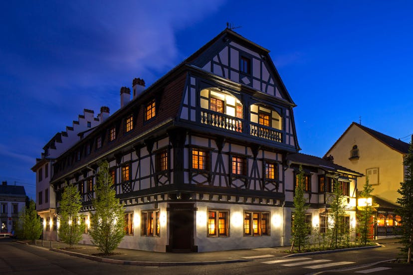 The two-star restaurant La Fourchette des Ducs" in Obernai, France."