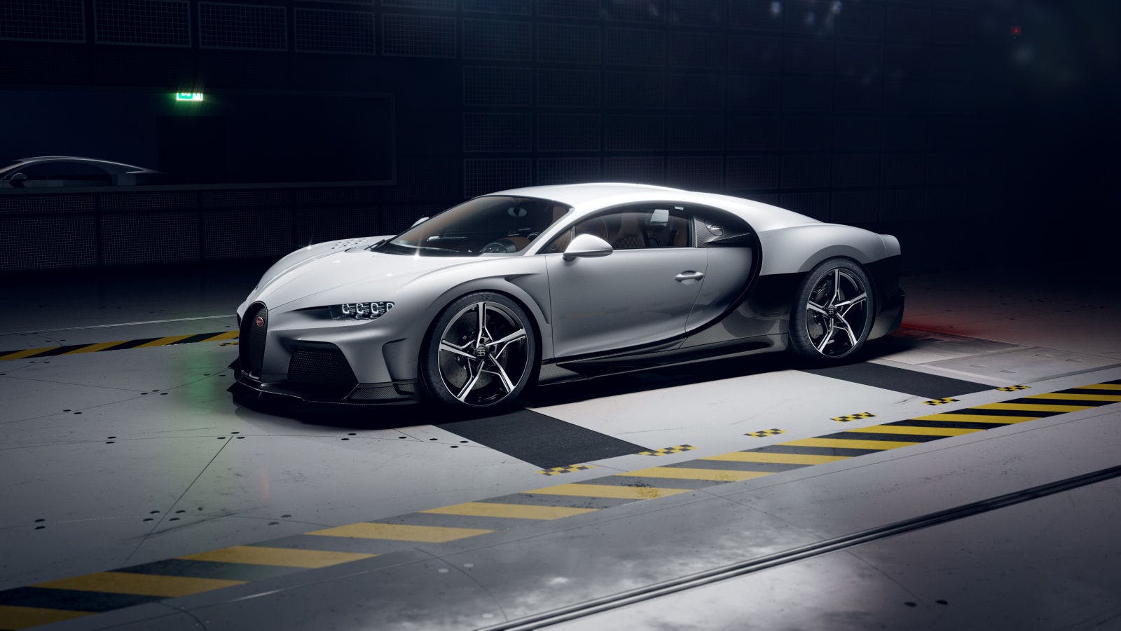 Bugatti Chiron Super Sport tunnel aérodynamique avant « tipped up »