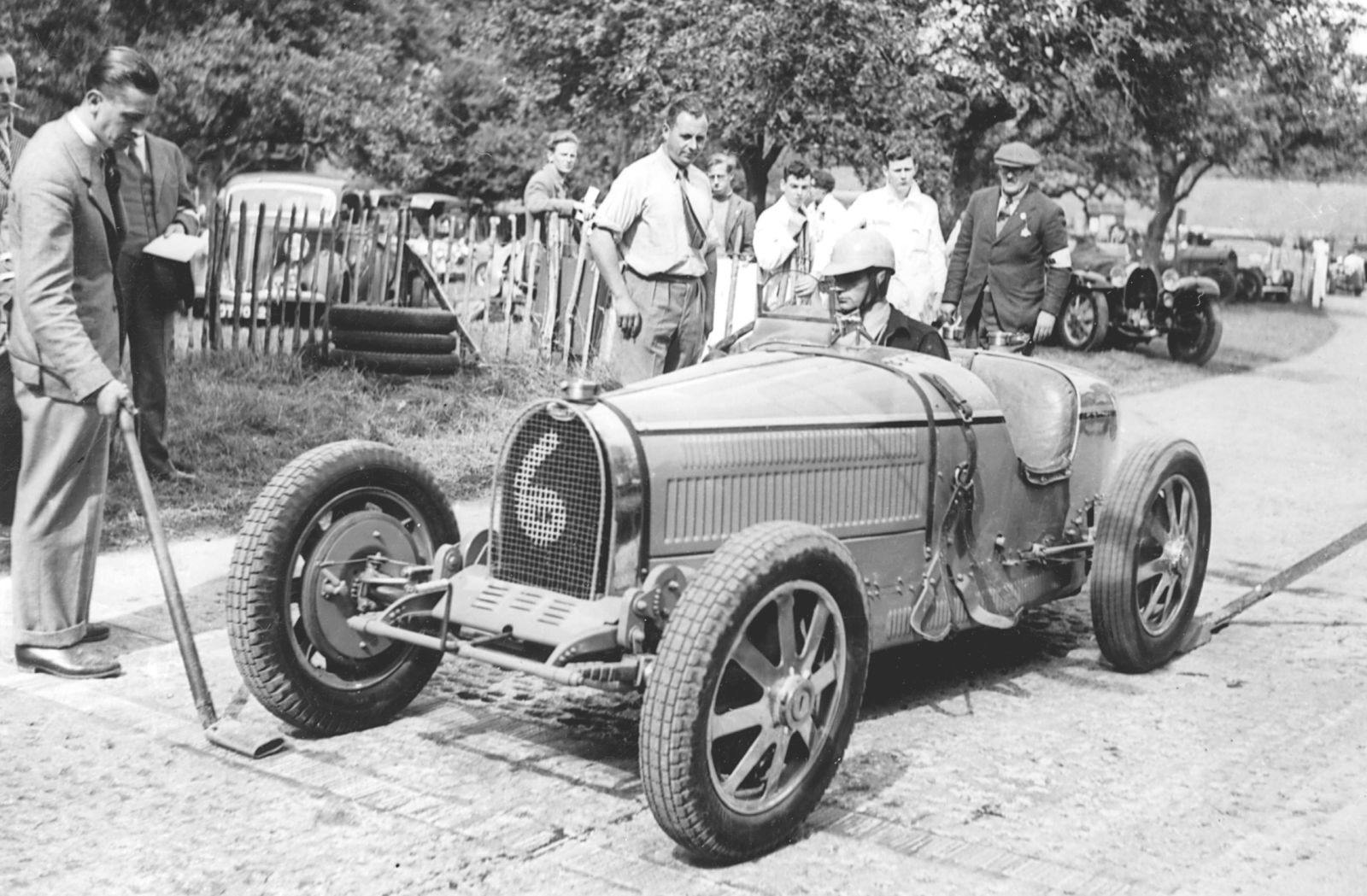 R. Shakespeare im Type 51 Club Car, Prescott 1939 @Bugatti Trust.