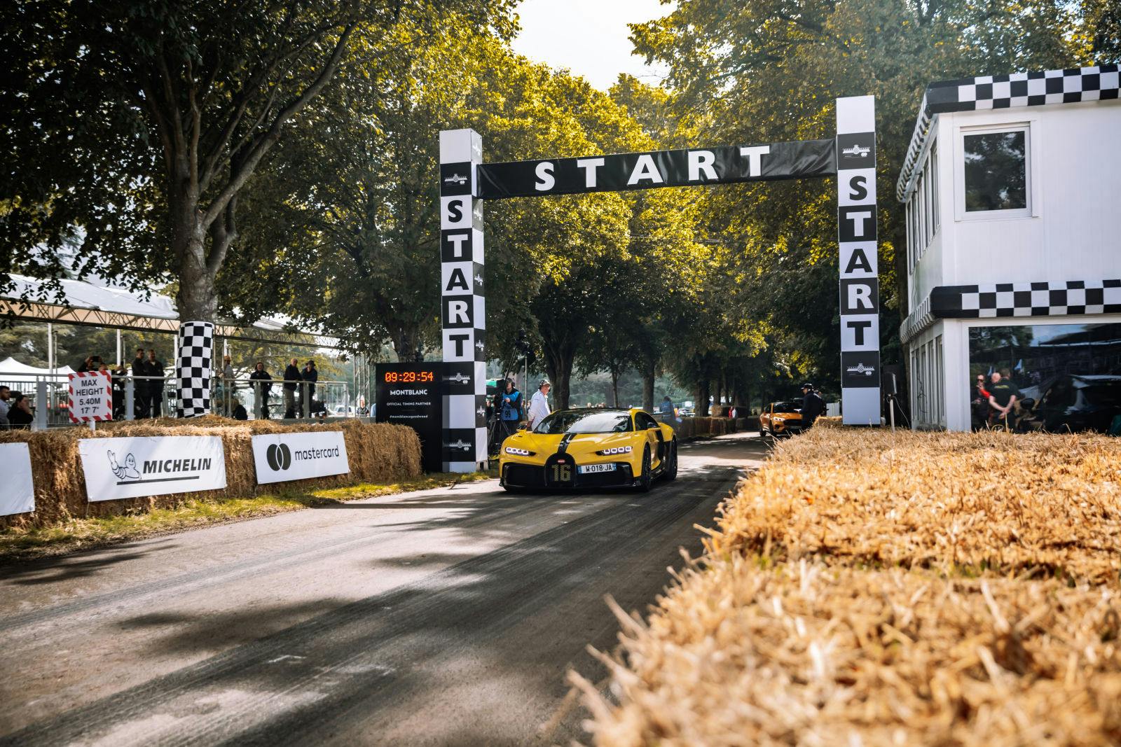 The Bugatti Chiron Pur Sport about to provide with a glimpse of what it is capable of on the 1.86km of the Hill Climb at Goodwood Festival of Speed 2021.
