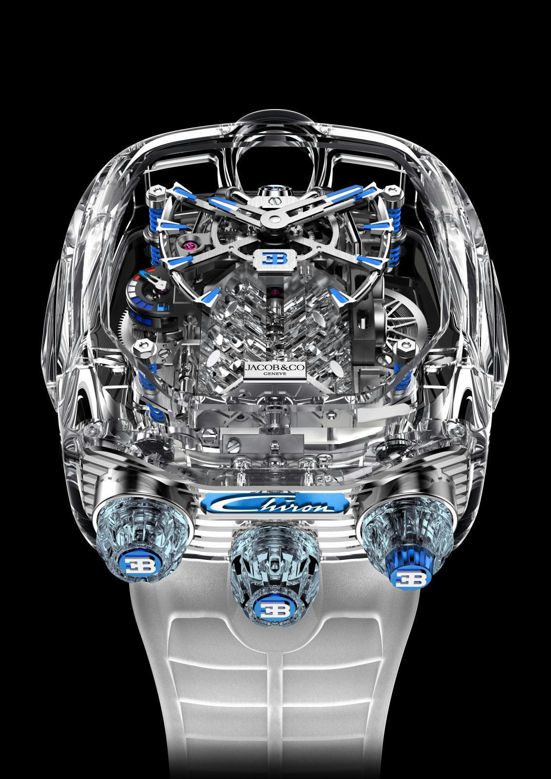 Die Jacob & Co. x Bugatti Chiron Tourbillon Limited Edition “Sapphire Crystal”.