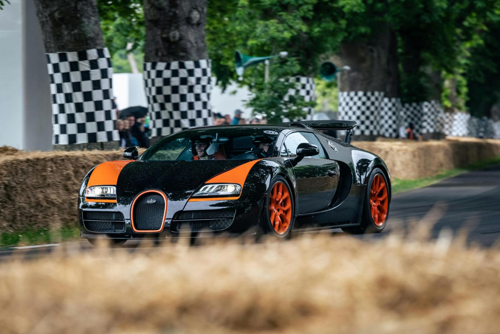La Bugatti Veyron 16.4 Grand Sport Vitesse a établi un nouveau record du monde en 2013 avec une vitesse de pointe de 408,84 km/h. 
