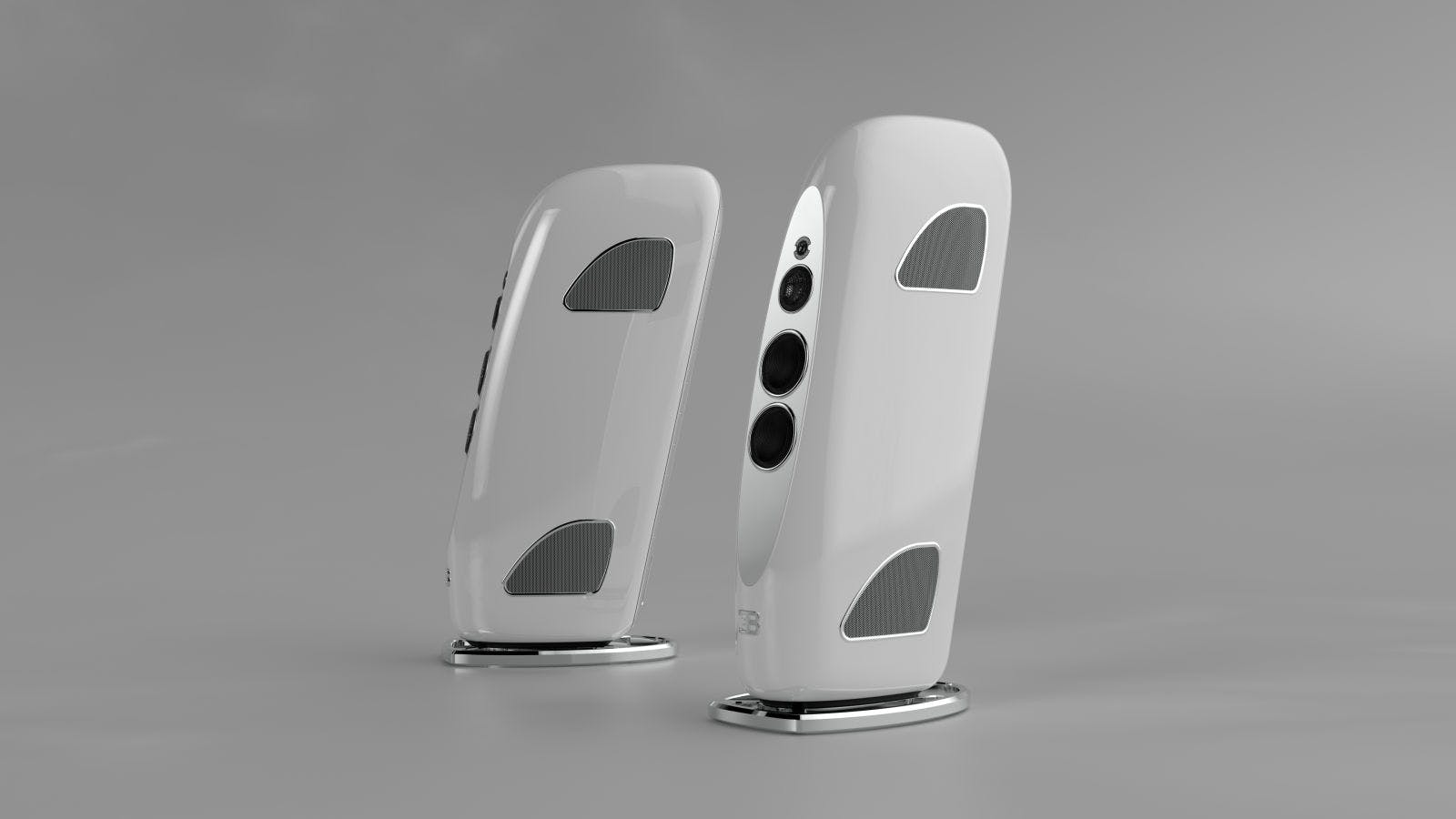 The new Bugatti sound: the Royale “Edition Blanc”, limited to 15 pairs of speakers.