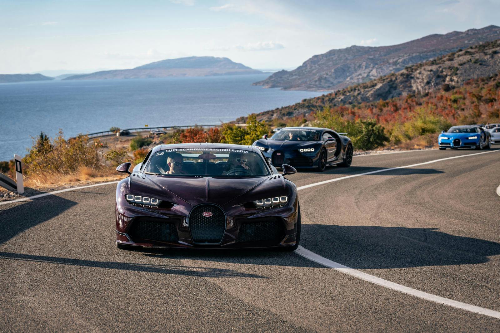 Bugatti models travelled the beautiful Adriatic coastline, including the famous Magistrala road.