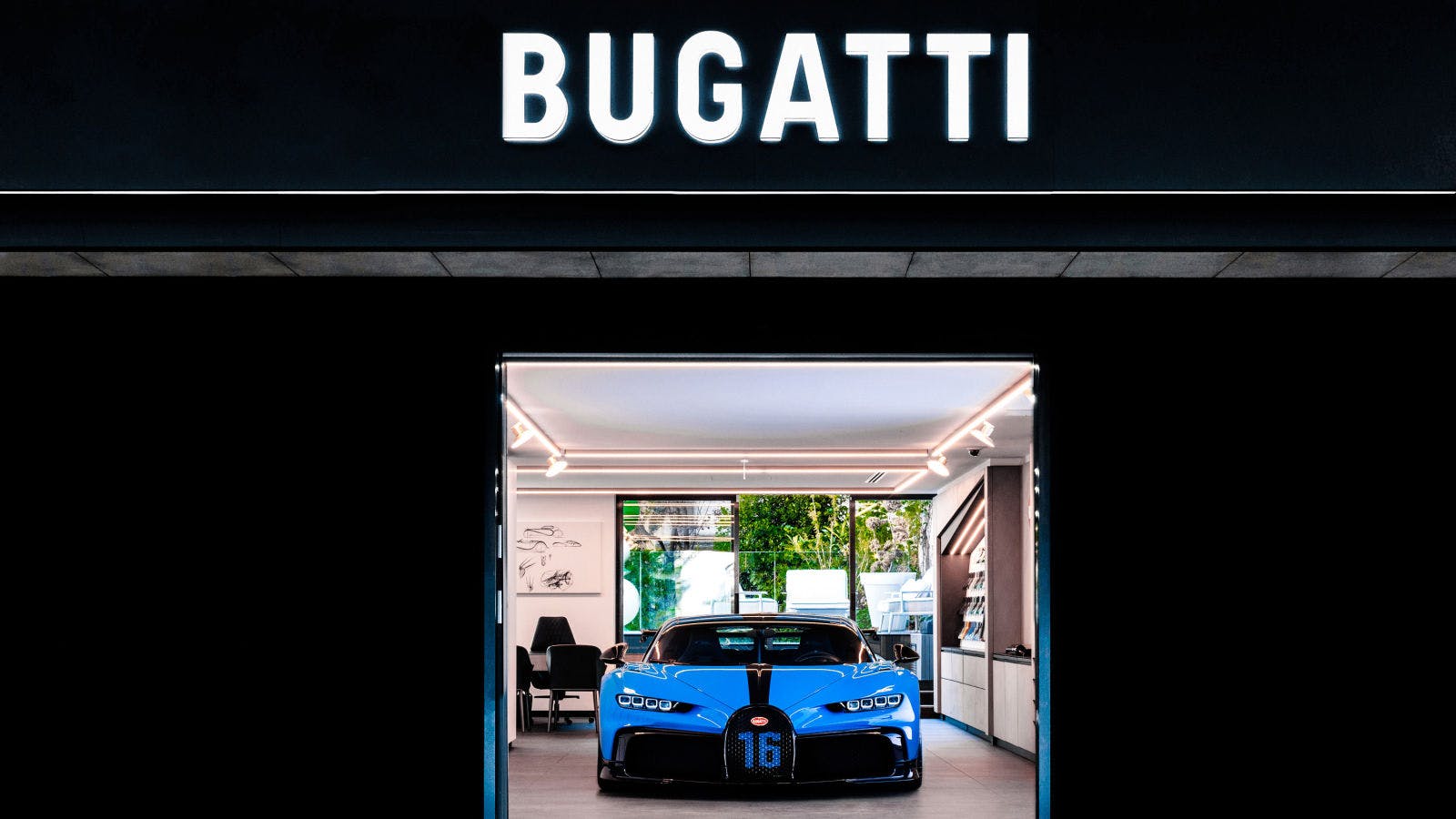 Bugatti’s new corporate look and feel at Bugatti’s dealer partners.