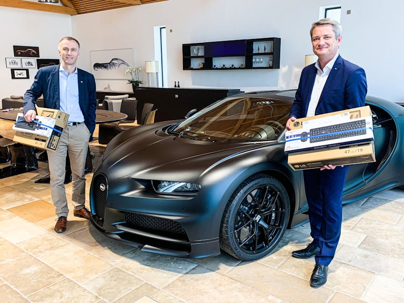 Frédéric Fritsch, Directeur Général of LDE and Christophe Piochon, Directeur Général of Bugatti and Member of the Board of Management for Production and Logistics