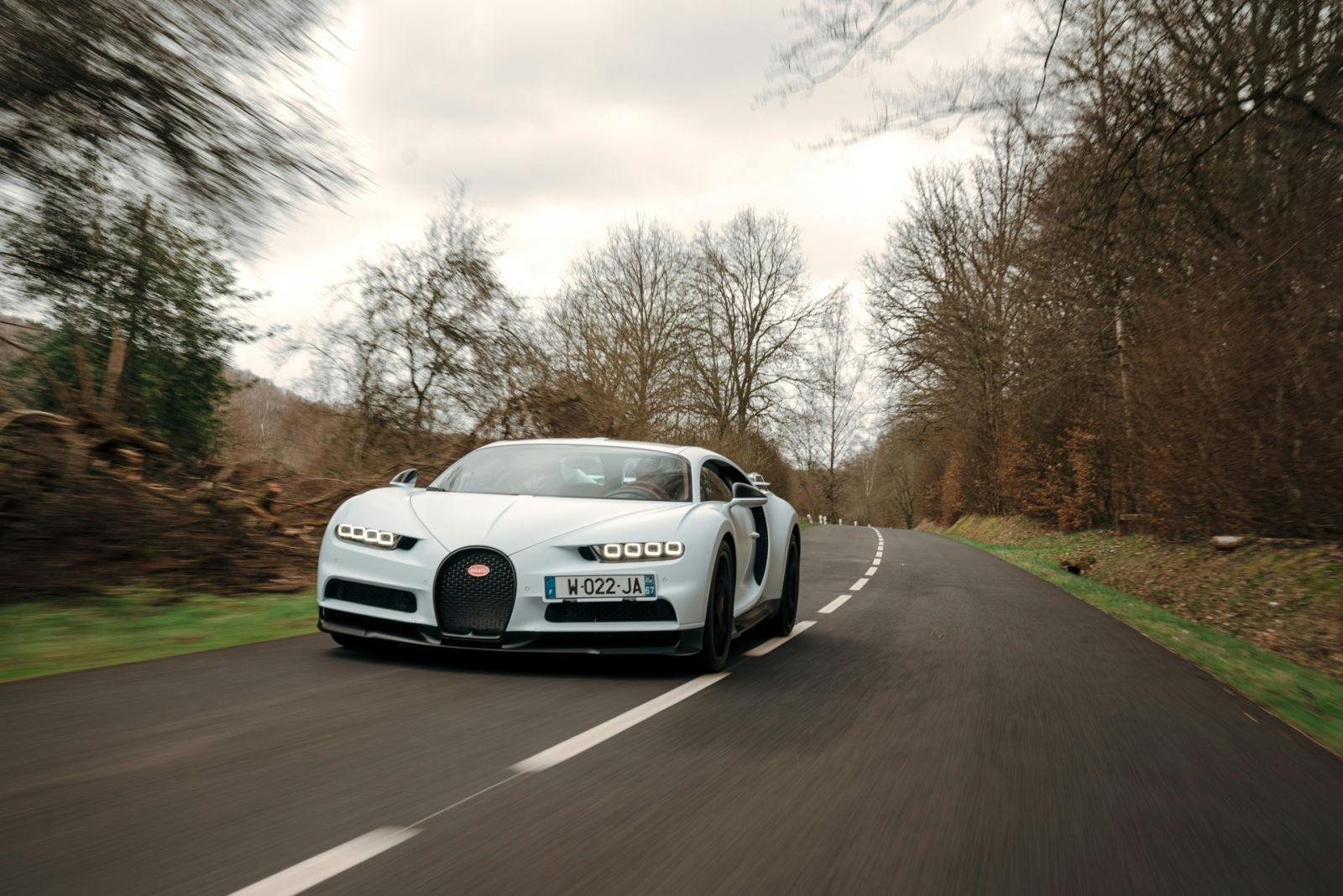 Test drive with the Bugatti Chiron Sport on the streets of Rambouillet, south west of Paris.