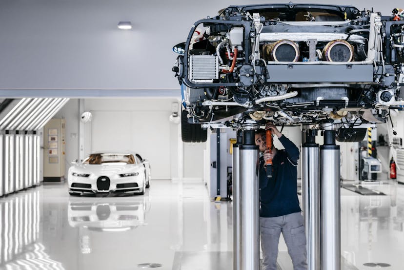 Since 2016, the Bugatti Chiron has been hand built in the Atelier in Molsheim, France. 