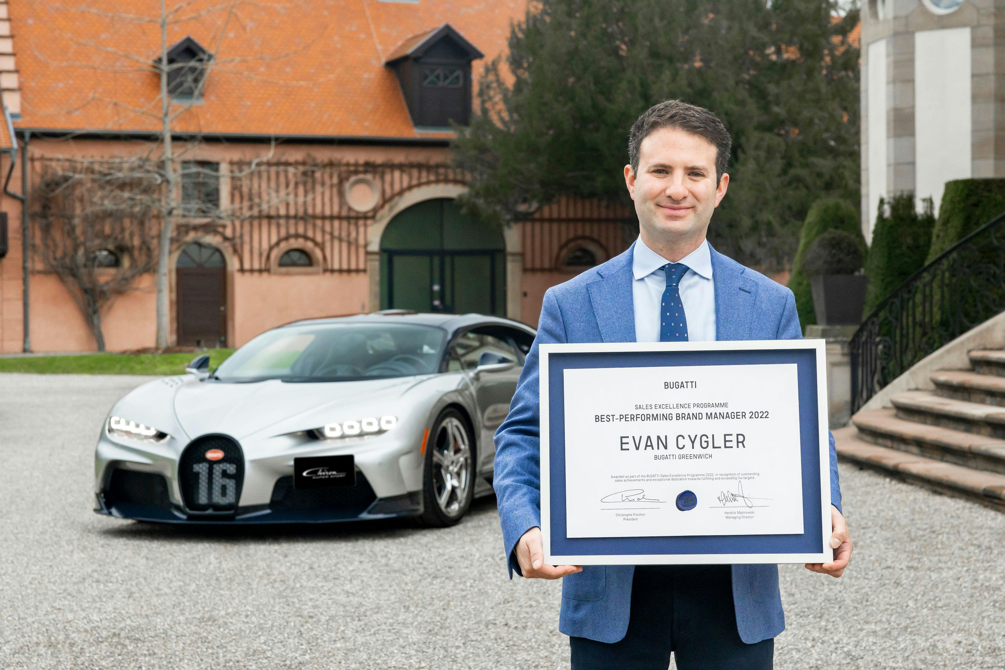 Evan Cygler von Bugatti Greenwich ist Gewinner des Bugatti Sales Excellence Programme 2022