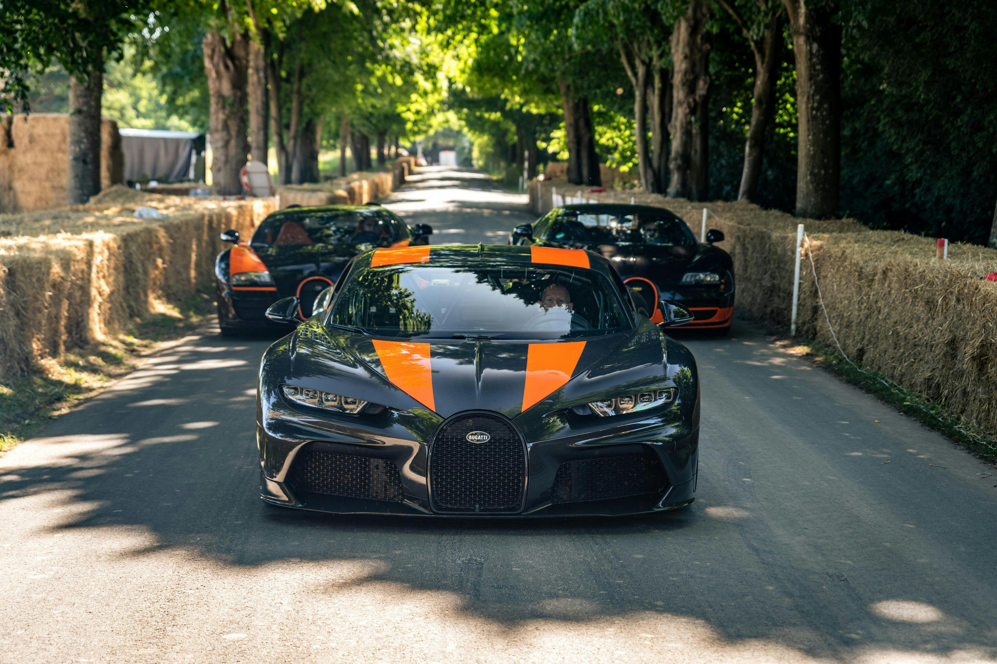 Un trio de légende au Goodwood Festival of Speed 2022 : trois véhicules Bugatti détenteurs de records du monde